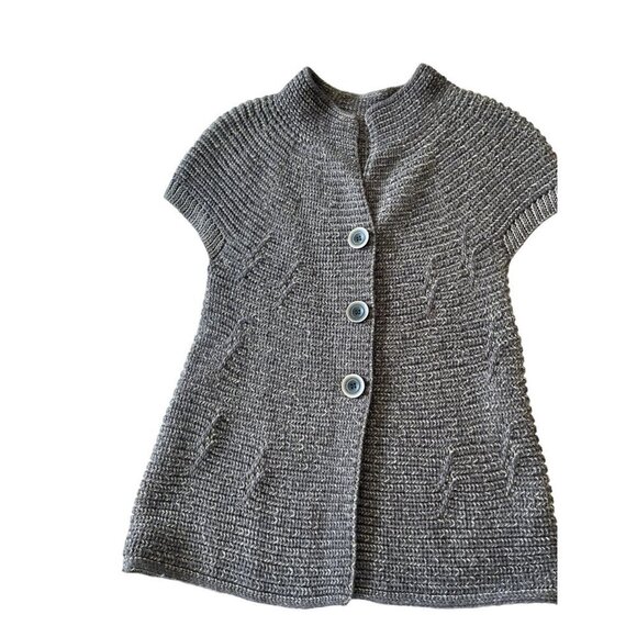 Adorable Boho Knit Sweater Vest with Big Buttons M - Picture 6 of 12